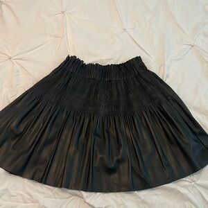 7 for All Mankind Faux Leather Skater Skirt